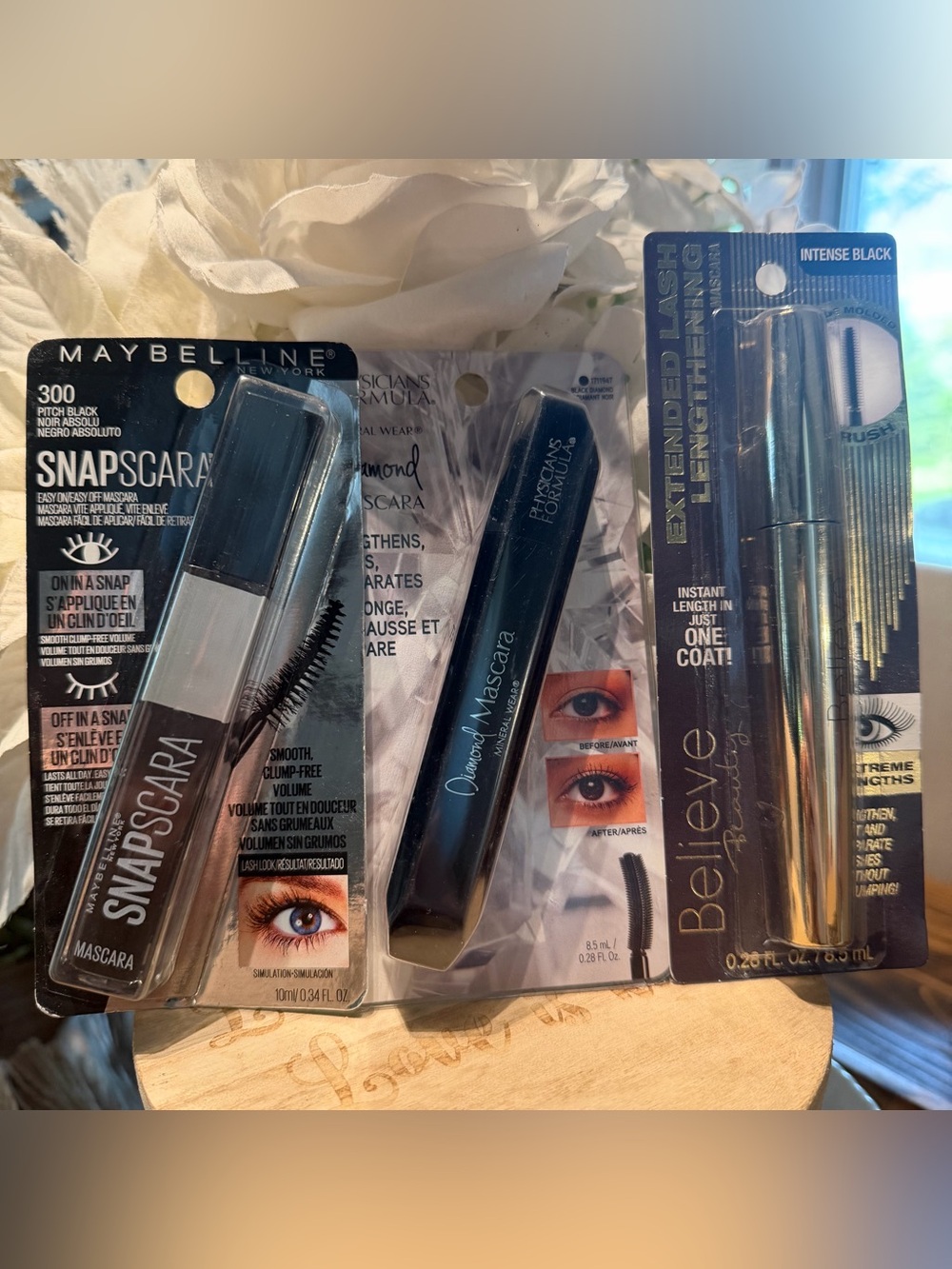 Mascara lot of 3 Black NEW Physicians formula, Maybelline and Believe beauty